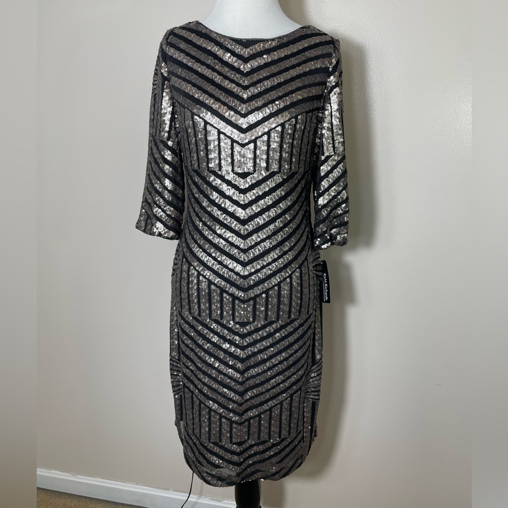 Elegant Black and Silver Sequin Dress